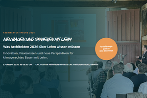   conluto, Vertreiber von Lehmwerkstoffen, lädt am 5. Oktober 2026 zur Architektur-Tagung ins LWL-Freilichtmuseum Hellerlecht.  