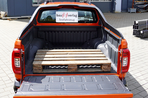  Die Ladepritsche bietet Platz für eine Europalette. Die maximale Nutzlast des Pick-ups beträgt 975 kg 