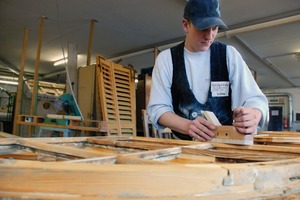  In der Abteilung für Tischlerarbeiten werden vor allem historische Fenster und Türen restauriert(Foto: Marvin Klostermeier) 