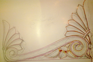  Handskizze von Sebastian Rost für eine Fassadenverzierung 