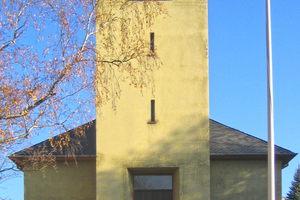  Durch Injektion eines Expansionsharzes wurde der Baugrund der Diakonissenkirche in Frankfurt am Main konsolidiert. Der Kirchturm war in den ausgetrockneten Boden abgesackt, was beträchtliche Gebäudeschäden nach sich zog 