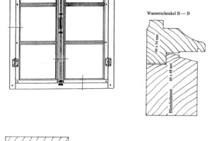  Skizze des Segmentbogenfenster mit Detailschnitten durch die Kanteln 