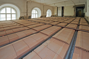  Ziegeldecke vor dem Vergießen im ersten Obergeschoss des Kopfbaus West 