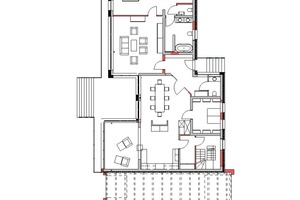  Grundriss Erdgeschoss 1 Schlafen 2 Ankleide 3 WC 4 Bad 5 Wohnen 6 Diele 7 Eingang 8 Essen 9 Arbeiten 10 Treppenhaus 11 Küche 12 Wintergarten 13 Terrasse 14 Garage 