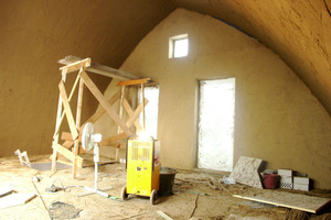  Lehmputzarbeiten im Dachgeschoss 