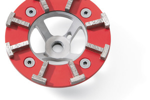  Diamantschleifscheibe zum Entfernen von Schalungsübergängen und Betonläufern an frischem Beton, Fliesenkleber und Estrich. Zum Abschleifen von Estrichböden, Beschichtungen, hartem Zementputz mit hohem Sandanteil und zum Brechen der Kanten an Frischbeton 