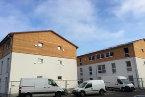  Bauer Holzbau aus Satteldorf hat in Korntal-Münchingen mehrgeschossige Flüchtlingsunterkünfte aus Holz errichtet 