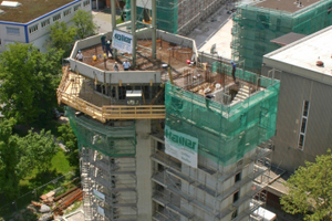  So sieht es zurzeit auf der Baustelle des ersten Nullenergie-Hochhauses der Welt aus – einem ehemaligen Wasserturm in RadolfzellFotos: Rütgers Organics 