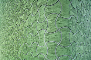  Die Fugen des richtungslosen Musters sind in den grünen Putzelementen grau gehalten Fotos: Ronald Tilleman / Sto 