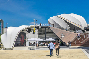  Der Deutsche Pavillon ist bereits jetzt ein Publikumsmagnet auf der noch bis Ende Oktober geöffneten Expo in Mailand Foto:  Schmidhuber / Milla & Partner / Nüssli 