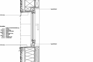  Traufendetail und Fassadenaufbau, Maßstab 1 : 10 