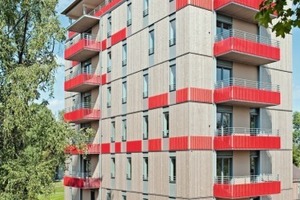  Für das achtgeschossige Holz-Hochhaus in Bad Aibling musste ein besonderes Brandschutzkonzept entwickelt werden 