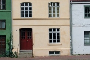  Die handwerkliche Rekonstruktion stellt das ursprüngliche Erscheinungsbild des Hauses Frische Grube 3 in Wismar wieder her<br />Foto: Thomas Wieckhorst<br /> 