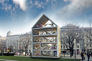  Nach den Vorstellungen der Architekten sollte sich das Flederhaus in dieser Form auf dem Museumsplatz in Wien darstellen
Visualisierung: heri & salli
 