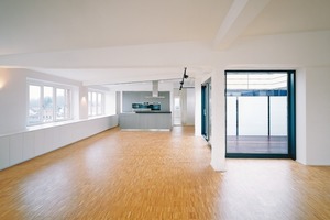  Atrium in der mit 450 m2 größten Loft-Wohnung im dritten Obergeschoss des Gebäudeteils A 