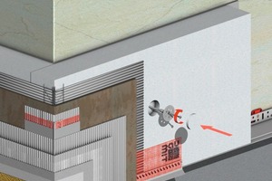  Beim der dickschichtigen KickFassade von Baumit ist zwischen Dämmstoff und Armierungsebene eine zusätzliche Putzschale eingearbeitet, die die Lebensdauer des WDVS deutlich steigert 