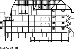 Schnitt AA, Maßstab 1 : 500 