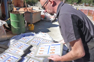  Die Mörtelpads werden in handlichen Paketen auf Palette auf die Baustelle geliefert 