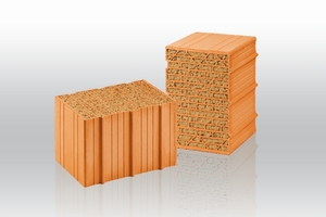  Das Beste vereint: Der neue „Unipor W07 Silvacor“ kombiniert die bauphysikalischen Vorteile des Mauerziegels mit denen von Holzfasern. Auf diese Weise entsteht eine besonders ökologische Unipor-Produktvariante. Foto: UNIPOR, München 