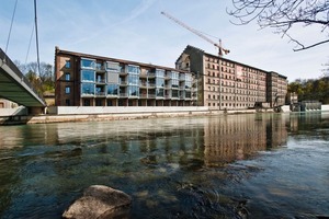  In der Rosenau in Kempten wird nach Abschluss der Arbeiten am Haus B (links im Bild) nun der große Gebäudekomplex C saniert (rechts im Bild)Foto: ROI Projektbau 