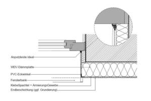  Schnittzeichnung des Fensteranschlusses an das WDVS 