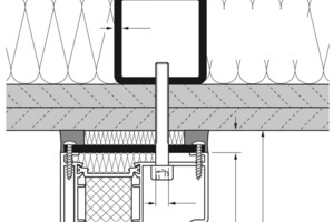  Detailzeichnung: Um die an einem Brandschutzabschluss auftretenden statischen und dynamischen Kräfte aufnehmen zu können, muss ein Stahlrohr in die Trockenbauwand eingebracht werden 