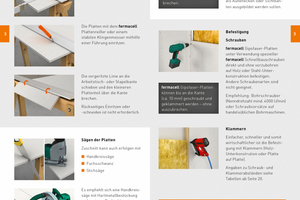  Blick in die Broschüre: Renderings zeigen die einzelnen Verarbeitungsschritte so detailliert, dass auf beschreibende Texte weitgehend verzichtet wurde Abbildung: Fermacell 