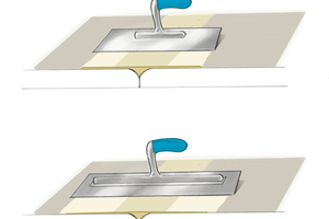  Mit langem Blatt kann der zweite Spachtelgang in einem Zug ausgeführt werden 